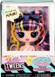 GŁOWA LALKI DO CZESANIA STYLIZACJI WŁOSÓW ORYGINALNA LALKA LOL TWEENS SWAP