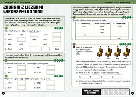 MATEMATYKA MEGA ZADANIA MINECRAFT zabawa i nauka książka dla dzieci 10+
