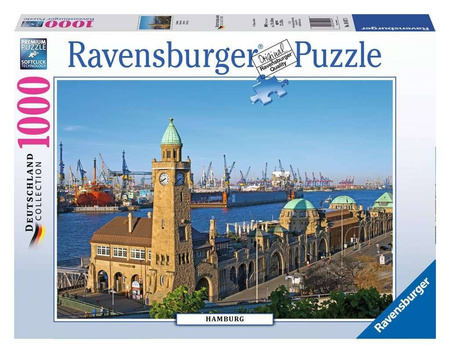 PUZZLE 1000 Ravensburger 194575 HAMBURG Rzeka port morski Niemcy