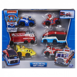 Psi Patrol ZESTAW PREZENTOWY 6x auto patrolowiec samochód pojazd TRUE METAL