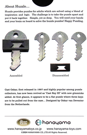 Łamigłówka Cast Huzzle Key III klucz metalowa Poziom 6/6 NAJTRUDNIEJSZA