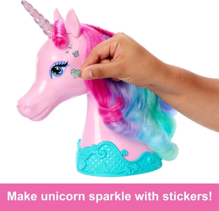 OUTLET BARBIE JEDNOROŻEC Głowa jednorożca do stylizacji lalka koń ORYGINALNY MATTEL