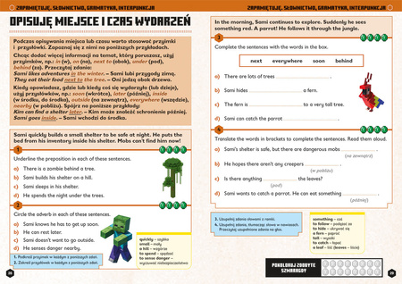 JĘZYK ANGIELSKI MEGA ZADANIA MINECRAFT zabawa i nauka książka dla dzieci 9+