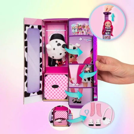 CRY BABIES BFF DOTTY LALKA MODOWA + AKCESORIA ORYGINALNA ŚLICZNA DUŻA 20cm