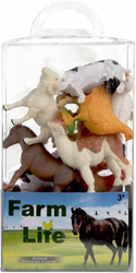 Zwierzęta domowe gospodarstwo FIGURKI krowa owca koń kogut kura FARMA