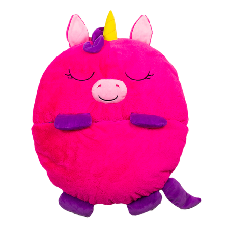 PIĘKNY ŚPIWÓR RÓŻOWY JEDNOROŻEC DLA DZIECKA śpiworek PODUSZKA KOŁDRA 137cm HAPPY NAPPERS
