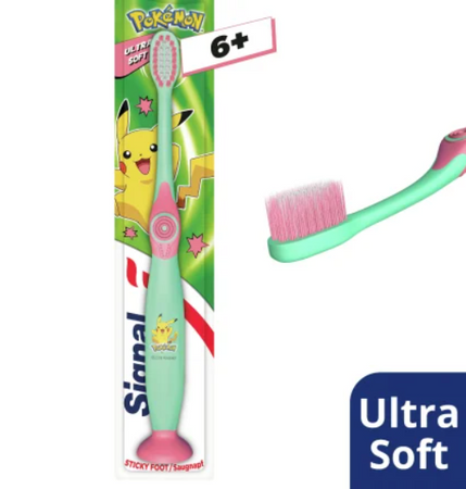 4x SIGNAL POKEMON PIKACHU SZCZOTECZKA DO ZĘBÓW DLA DZIECI ORYGINALNA UNILEVER Wiek: 6+