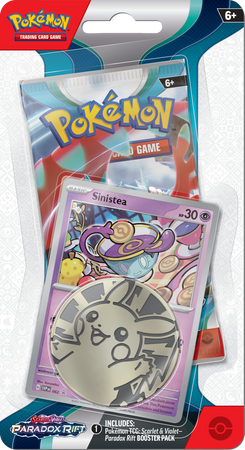 Sinistea karta +MONETA +booster karty Pokemon TCG Checklane Paradox Rift ORYGINALNE KARTY