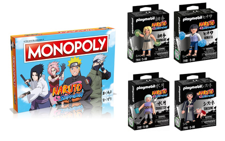 ZESTAW 5w1 MONOPOLY Naruto + 4 figurki ANIME dla fanów figurka PREMIUM