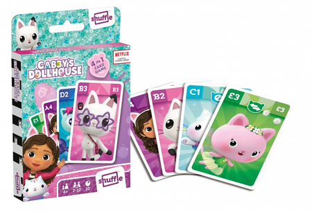 Shuffle Koci Domek Gabi 4w1 gra planszowa karciana karty GABBY dzieci 4+