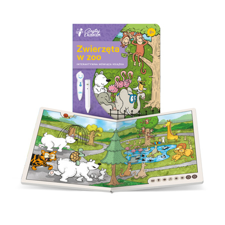 OUTLET Czytaj z Albikiem Zwierzęta w ZOO 2+ interaktywna książka dla dzieci Albik