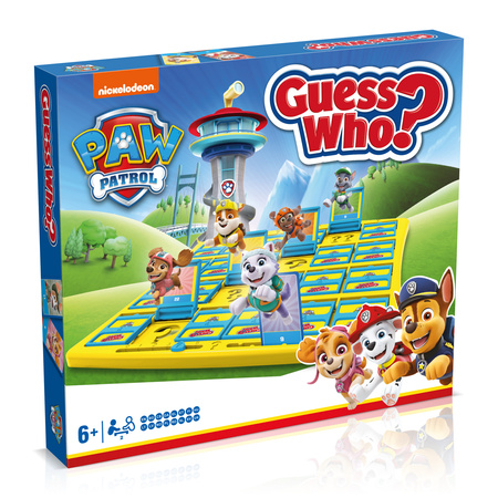 GUESS WHO PAW PATROL Zgadnij kto to Psi gra planszowa dla dzieci WIELOJĘZYKOWA