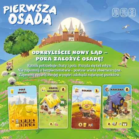 PIERWSZA OSADA gra karciana planszowa Nasza Księgarnia 8+