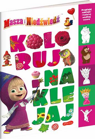 MASZA I NIEDŹWIEDŹ KOLOROWANKA +NAKLEJKI książka książeczka dla dzieci