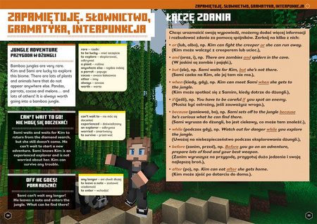 JĘZYK ANGIELSKI MEGA ZADANIA MINECRAFT zabawa i nauka książka dla dzieci 9+
