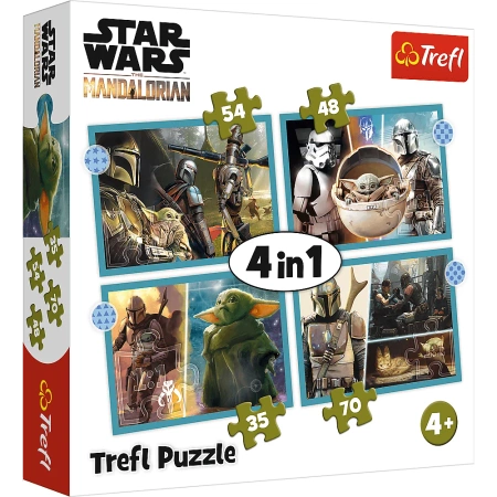 OUTLET PUZZLE 4w1 Mandalorian Star Wars 34397 Trefl