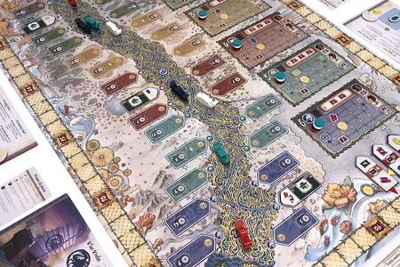 Rzeka Złota gra planszowa ekonomiczna handlarze samuraje STRATEGICZNA 14+