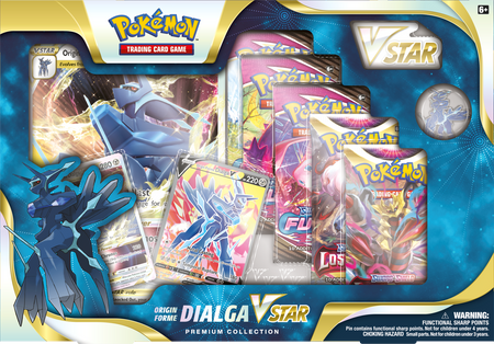 OUTLET Dialga VSTAR  PREMIUM Collection Pin 5x Booster ZESTAW Karty ORYGINALNE
