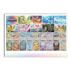 POKEMON EEVEE PLAKAT 27 ewolucji karty TCG ewolucje Prismatic Evolutions