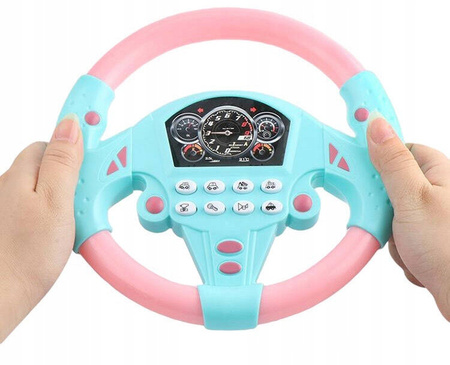 Zabawka kierownica z przyssawką różowa DŹWIĘKI karetka radiowóz straż