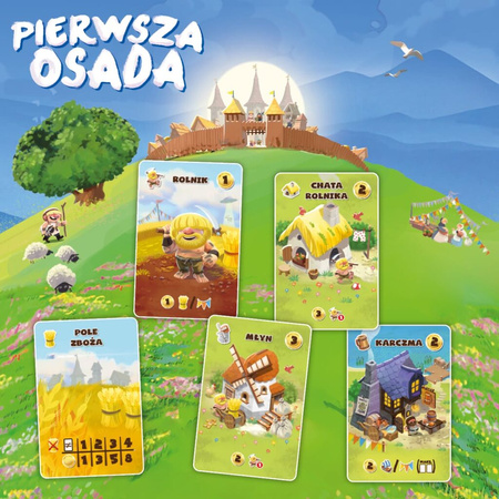 PIERWSZA OSADA gra karciana planszowa Nasza Księgarnia 8+