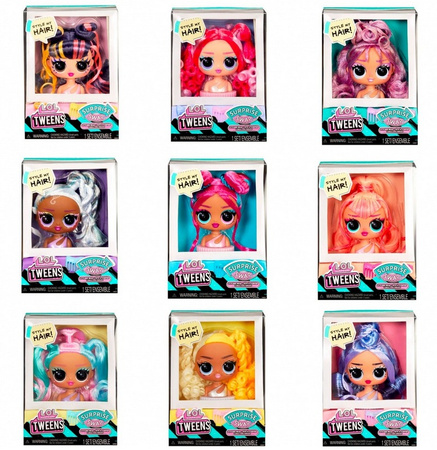 GŁOWA LALKI DO CZESANIA STYLIZACJI WŁOSÓW ORYGINALNA LALKA LOL TWEENS SWAP