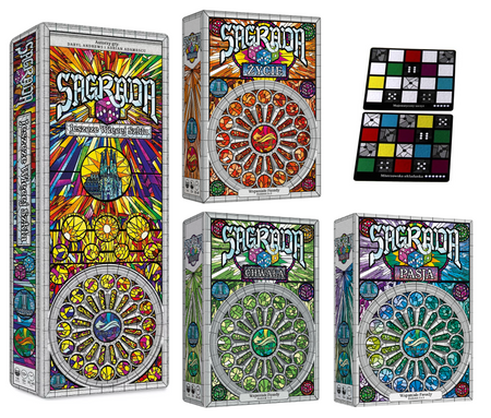 ZESTAW 5w1 SAGRADA dodatki Chwała Życie Pasja Więcej Szkła + 2 karty PROMO
