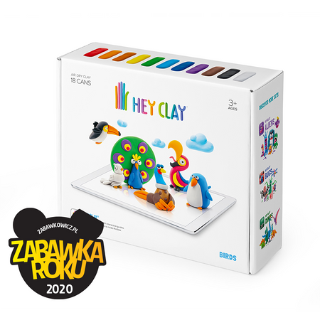 4w1 Hey Clay MEGA ZESTAW DINOZAURY OCEAN PTAKI Masa Plastyczna 72 KUBECZKÓW