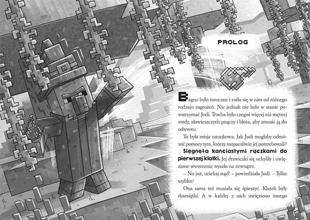 MINECRAFT SAGA STONESWORD AKCJA ZWIERZAKI książka POWIEŚĆ OFICJALNA PRZYGODA