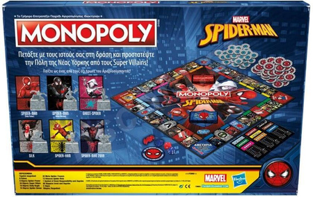 OUTLET MONOPOLY SPIDERMAN gra planszowa standard Marvel wersja czeska Hasbro