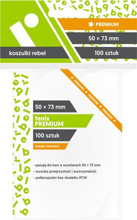 Koszulki na karty Rebel 50x73 Fenix Premium 100szt