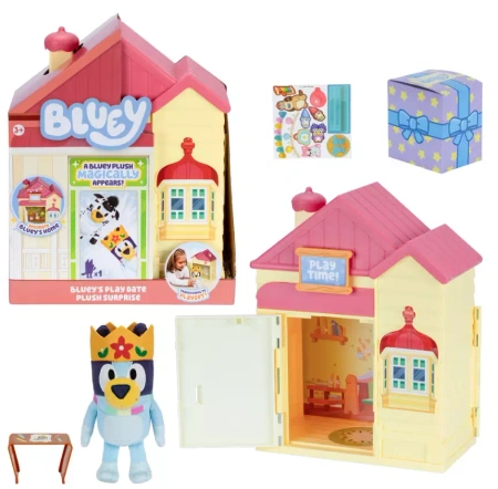 Bluey Domek z niespodzianką PREZENT naklejki PLUSZAK zabawka maskotka