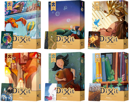 6x Puzzle DIXIT gra 500 elementów +6x mini dodatek rozszerzenie KARTA PROMO