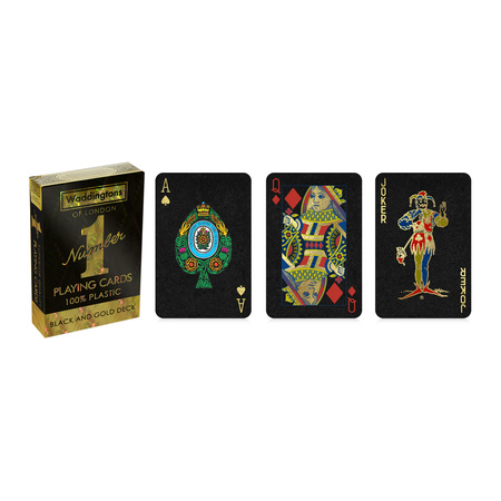 Waddingtons Black Gold 55 KART DO GRY POKER TYSIĄC OCZKO BRYDŻ KARTY HOLO