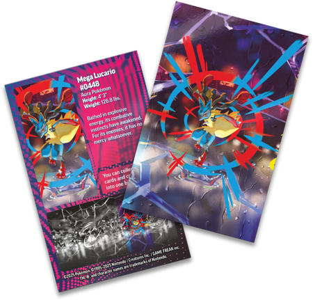 Pokemon 2 BOOSTERY TCG Mega Heroes Mini Tin Lucario ORYGINALNE KARTY