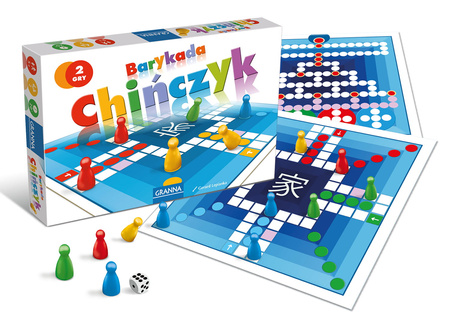 2w1 Chińczyk i Barykada tradycyjna gra planszowa klasyczna dla dzieci 5+