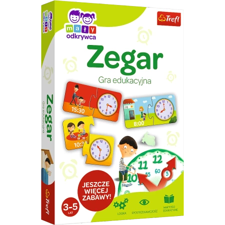 OUTLET ZEGAR GRA DLA DZIECI PLANSZOWA EDUKACYJNA RODZINNA NAUKA Mały Odkrywca 3+