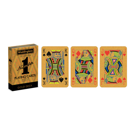 Waddingtons No 1 Gold 55 KART DO GRY POKER TYSIĄC OCZKO BRYDŻ KARTY PREMIUM