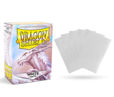 OUTLET Koszulki PREMIUM na karty talię Pokemon MtG Magic MATOWE Dragon Shield Sleeves protektory Białe (100 sztuk)