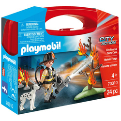 Playmobil City 70310 STRAŻ POŻARNA +PIES skrzynka Action strażak pożar ogień