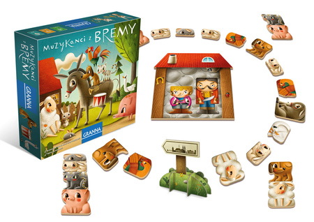 Muzykanci z Bremy gra planszowa na spostrzegawczość dla dzieci 5+ bajki