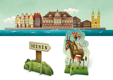 Muzykanci z Bremy gra planszowa na spostrzegawczość dla dzieci 5+ bajki