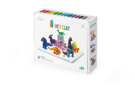 Outlet Hey Clay MEGA ZESTAW Masa Plastyczna DINOZAURY +18 KUBECZKÓW HIT