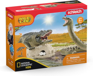 Schleich 42625 ZWIERZĘTA FIGURKI dla dzieci krokodyl wąż jajka jaja gniazdo