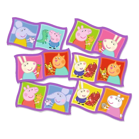 DOMINO ŚWINKA PEPPA markowa klasyczna gra planszowa dla przedszkola dzieci