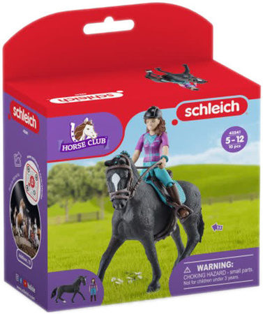 Schleich 42541 ZESTAW KOŃ +FIGURKA LISA +UZDA SIODŁO KASK KONIE HORSE CLUB
