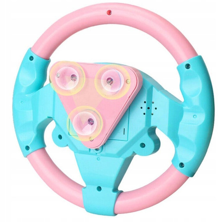 Zabawka kierownica z przyssawką różowa DŹWIĘKI karetka radiowóz straż