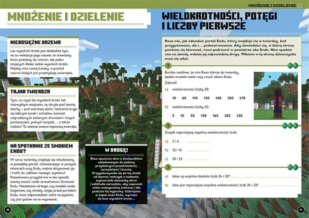 MATEMATYKA MEGA ZADANIA MINECRAFT zabawa i nauka książka dla dzieci 12+