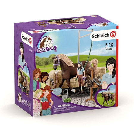 Schleich 42438 13w1 MYJNIA DLA KONIA +Figurka DZIEWCZYNKA Emily +KOŃ konik