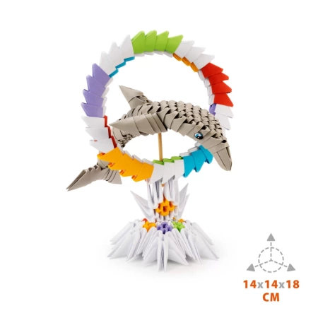 ORIGAMI 3D DELFIN Papier do składania WIELKI ZESTAW 343 ELEMENTY